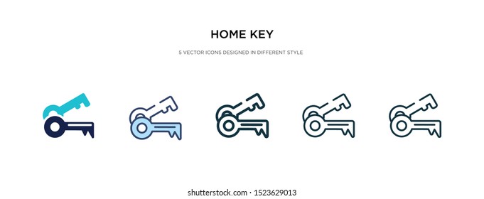 home key icon in different style vector illustration. two colored and black home key vector icons designed in filled, outline, line and stroke style can be used for web, mobile, ui