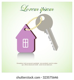home and key icon, real estate