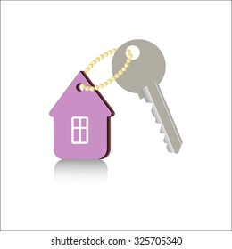 home and key icon, real estate