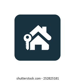home key icon Rounded squares button, on white background 