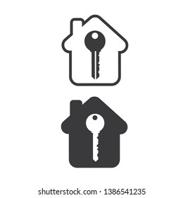 Home Key icon set. Vector illustration style is a flat iconic home key symbol. Designed for web and software interfaces. - Vector