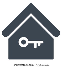 Home Key icon. Vector style is flat iconic symbol, smooth blue color, white background.
