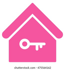 Home Key icon. Vector style is flat iconic symbol, pink color, white background.