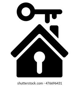 Home Key icon. Vector style is flat iconic symbol, black color, white background.