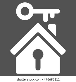 Home Key icon. Vector style is flat iconic symbol, white color, gray background.