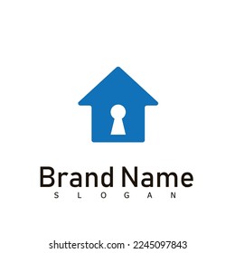 home key lock logo real estate design symbol