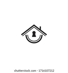 Home key logo design. Icon house logo template - vector