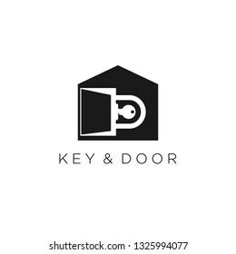 Home And Key Logo design monogram.