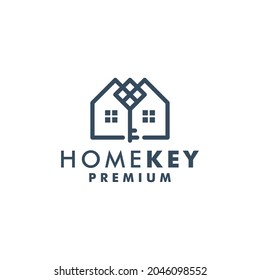 Home key logo template house icon design logotype vector