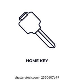 home key  outline icon. Linear vector from construction concept. Thin line home key  icon isolated on white background