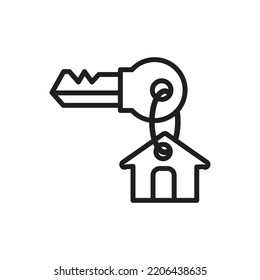 Home Key Outline Icon Vector Illustration