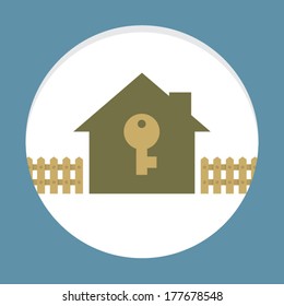 Home With Key Property Concept Card