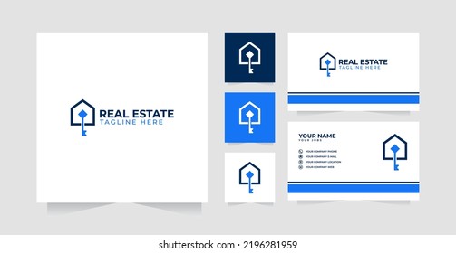 Home key or real estate vector template logo