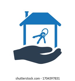 Icono de seguridad de la clave principal. Casa con icono de clave