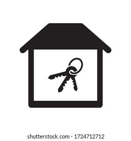 Home key security icon. Home Security Icon. House with key / Home owner icon