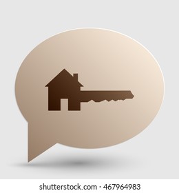 Home Key sign. Brown gradient icon on bubble with shadow.