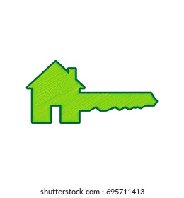 Home Key sign. Vector. Lemon scribble icon on white background. Isolated