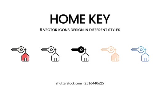 Home Key vector icons set ready to use vector illustration