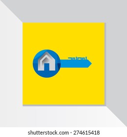 home with key vector illustration 