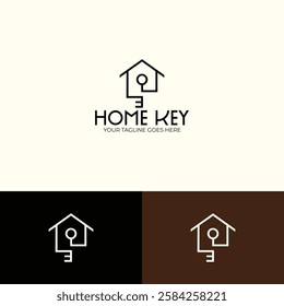 Home key vector logo design template