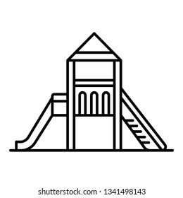 Home kid slide icon. Outline home kid slide vector icon for web design isolated on white background