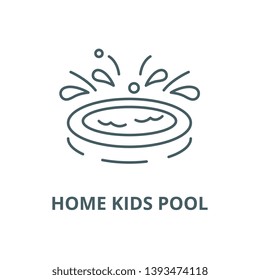 Home kids pool vector line icon, linear concept, outline sign, symbol