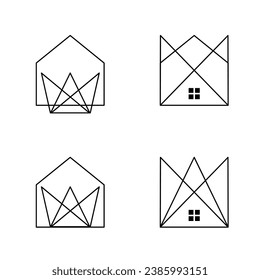 Logo-Design der Hauskronen-Symbol