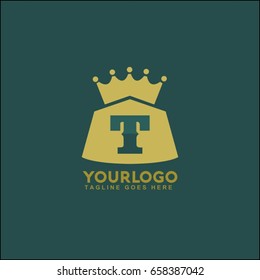 Home King Logo Design Element. Letter T