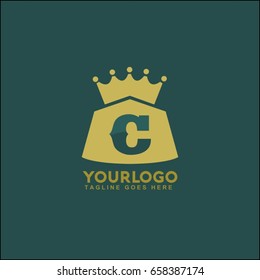 Home King Logo Design Element. Letter C