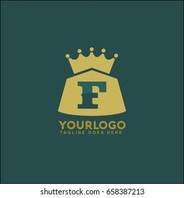 Home King Logo Design Element. Letter F