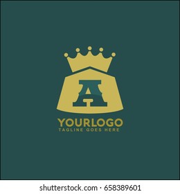 Home King Logo Design Element. Letter A