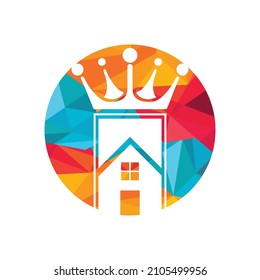 Home king vector logo design. Creative home and crown vector logo design concept.