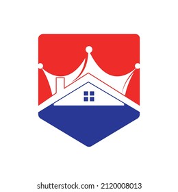 Diseño del logotipo vectorial de Home King. Diseño creativo del logotipo del hogar y del vector de la corona.	