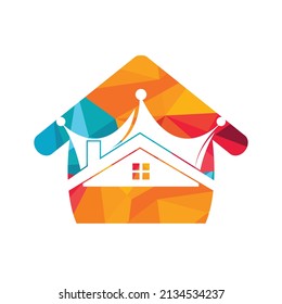 Home king vector logo design. Creative home and crown vector logo design concept.	