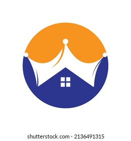 Home king vector logo design. Creative home and crown vector logo design concept.	
