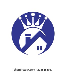 Home king vector logo design. Creative home and crown vector logo design concept.	