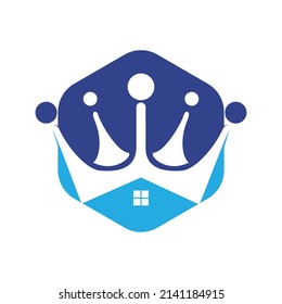 Diseño del logotipo vectorial de Home King. Diseño creativo del logotipo del hogar y del vector de la corona.	