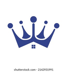 Home king vector logo design. Creative home and crown vector logo design concept.	