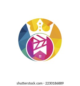 Home king vector logo design. Creative home and crown vector logo design concept.	