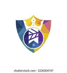 Home king vector logo design. Creative home and crown vector logo design concept.	
