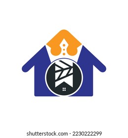 Home king vector logo design. Creative home and crown vector logo design concept.	