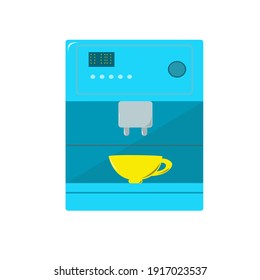Cafetera casera con taza. Elemento aislado sobre un fondo blanco