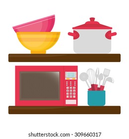 Home kitchen design, vector illustration eps 10.