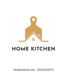 Diseño de logotipo de cocina casera con tablero de corte