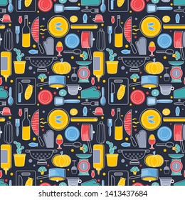 Home kitchen seamless geometric pattern