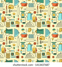 Home kitchen seamless geometric pattern