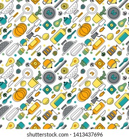 Home kitchen seamless geometric pattern