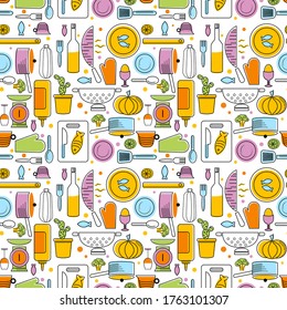 Home kitchen seamless geometric pattern . Kitchen and home decoration series.