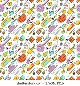 Home kitchen seamless geometric pattern . Kitchen and home decoration series.
