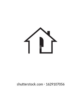 Home knife logo template vector icon design